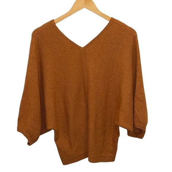 J. Jill Pure‎ Jill Tweed Double-V Sweater Size S Retail $89 NWT Burnt Orange - Picture 6 of 10